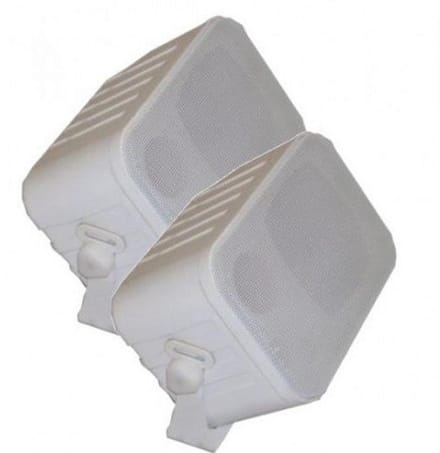 Mini box luidspreker - Boekenplank speaker - Home audio - Met beugel - 60W - Wit