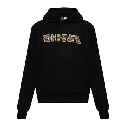Diesel Mannen Pixel Logo Hoodie (Zwart)
