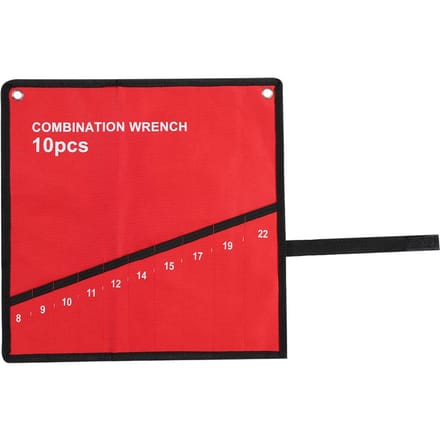 Multi-Pocket Oprolbare Gereedschapsopbergtas Steeksleutel Tang Moersleutelhouder Canvas Organizer(10 Zakken) red