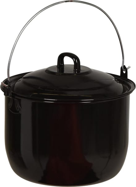 Ambiance Emaille Pan Met Deksel Voor Bbq Ø 24 Cm 6,7 Liter Zwart