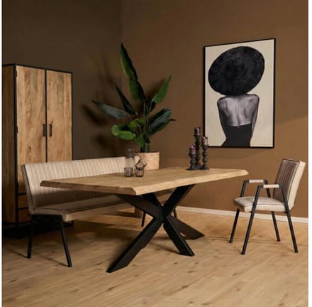 StarFurn Boomstamtafel Dakota Naturel Mangohout 140cm