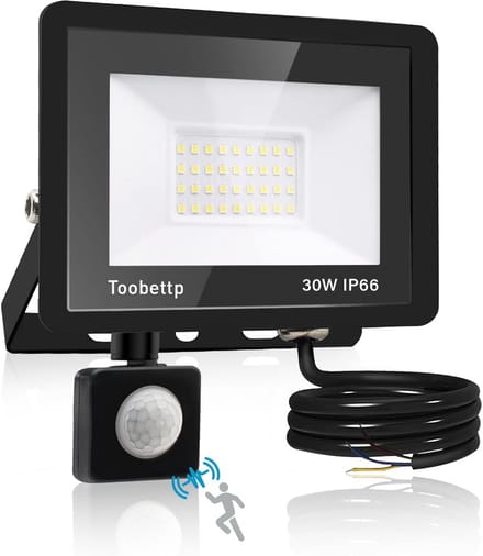 Krachtige LED Schijnwerper 30W met Bewegingsmelder - Koudwit 6500K - 3000 Lumen - IP66 Waterdicht