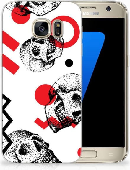 Silicone Back Case Samsung Galaxy S7 Skull Red