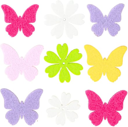 Strooidecoratie Lentevlinderbloemen 6 kleuren 4cm 72 stuks, 72 Stück