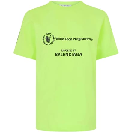 Balenciaga T-shirt voor dames van het Wereldvoedselprogramma (Geel/zwart)