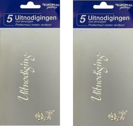 European Greetings Kaarten / uitnodigingen 5 uitnodigingen