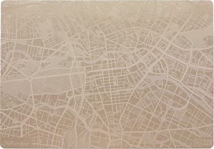 Place Maps Placemat Skyline Londen - Big Ben & Parlement - Kunstleer - Champagne - 1 Stuk