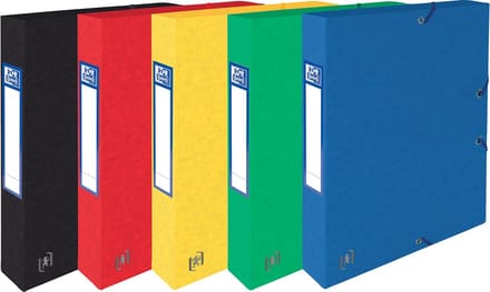 Elba elastobox Oxford Top File+ rug van 4 cm, geassorteerde kleuren 9 stuks