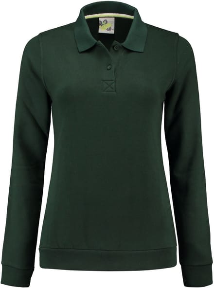 Lemon & Soda polosweater voor dames in de kleur forest green in de maat M.