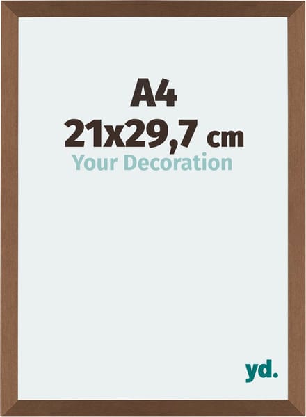 Your Decoration - Fotolijst A4 21x 29,7 cm - MDF - Koper Decor - Mura