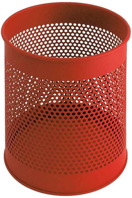 V-part - Geperforeerde papierbak 15 liter - Steel - rood - Prullenbak