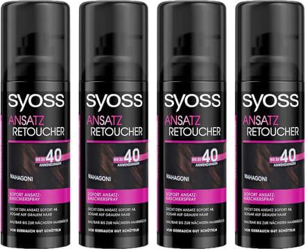 Syoss Uitgroeispray Donker Mahonie 4 x 120 ml