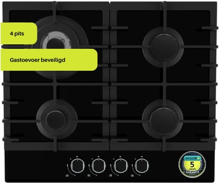 Exquisit EGK657STGB - Inbouw gaskookplaat