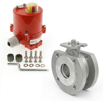 DN20 PN40 1-Delig 2-Weg Elektrische RVS Geflensd Kogelkraan 24 V AC/DC