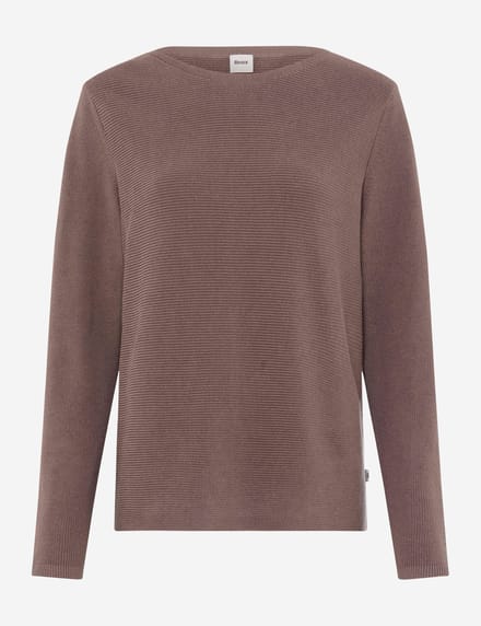 Brax Dames Trui  Style LESLEY warm greige, lichtbruin, maat 38