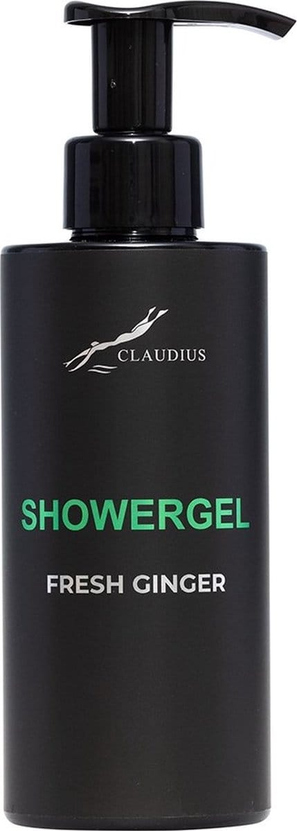 Showergel Fresh Ginger 300 ml - met pomp - zwarte fles - Douchegel