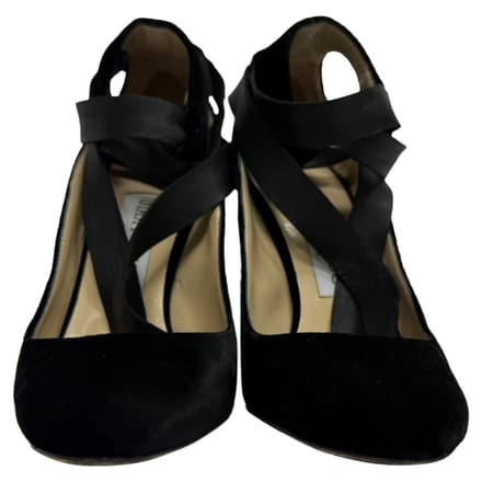 Jimmy Choo Rosana Enkelsluiting Pumps in Zwart Fluweel
