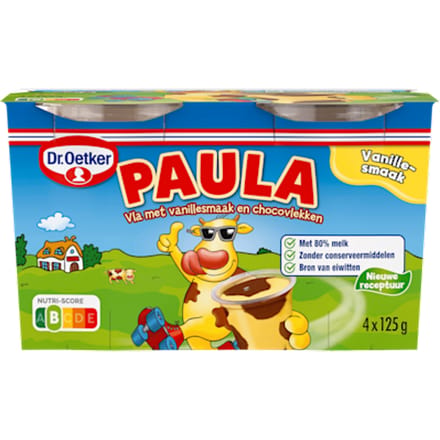 Paula vanillevla met chocoladevlekken