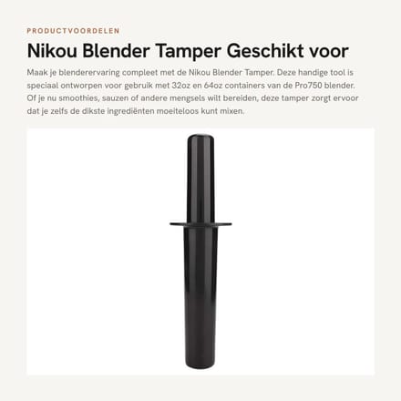 Dailygoods- Blender Tamper 24cm - Blender Accessoire - Muddler - Plastic - Duurzaam - Eenvoudig te Reinigen - Mixeraccessoire