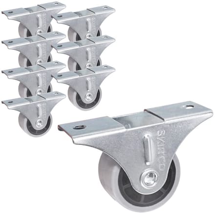 Set van 8 stuks kleine, vaste meubelwielen 30 mm rubber
