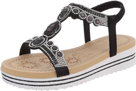 Dames sandalen met strass en plateauzool Mt:39