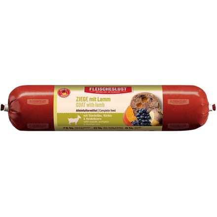 Fleischeslust Classic 6 x 800 g - Geit met lamsvlees, koolraap, pompoen en bosbessen.