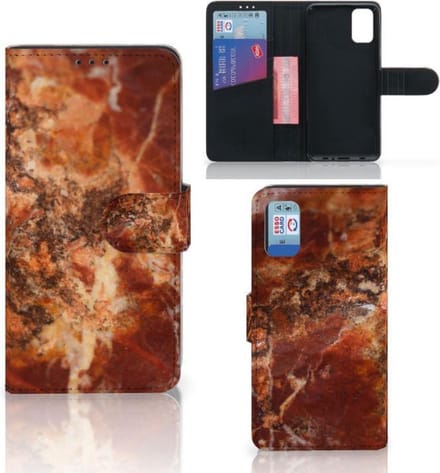 Samsung Galaxy A41 Bookcase Marmer Bruin
