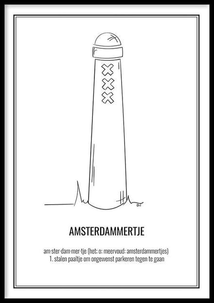 Poster - Amsterdammertje - 21x30cm - WALLLL