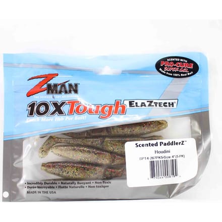 Zman Soft Lure Geurende PaddlerZ 4 Inch 5/Pack Houdini (8194)