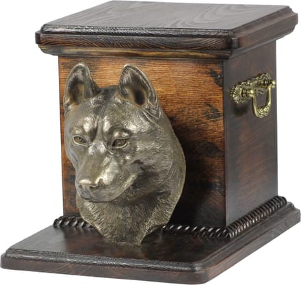 Elegante urn hond voor hondenas met beeldje van Siberische Husky