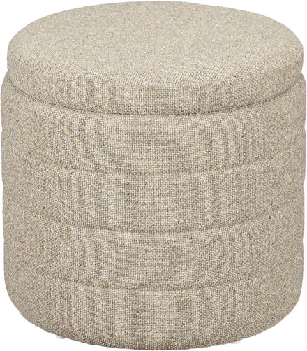 Mica Decorations Poef met Opbergruimte - H41 x Ø42 cm - Beige