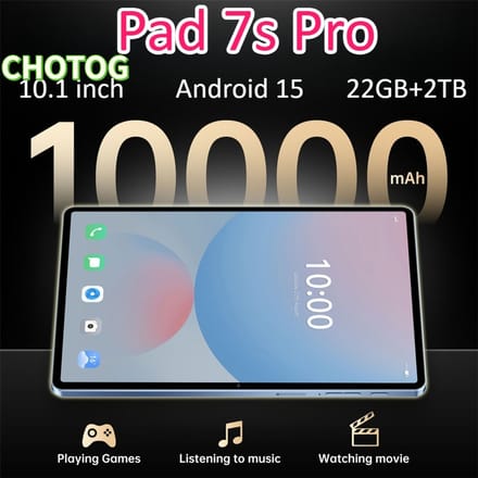 CHOTOG 10.1 HD Tablets Pad 7s Pro Tablet 5G Dual SIM-kaart Kinder Tablet Origineel 10000mAh Globale Versie Tablet Android 15 5G Tablet PC