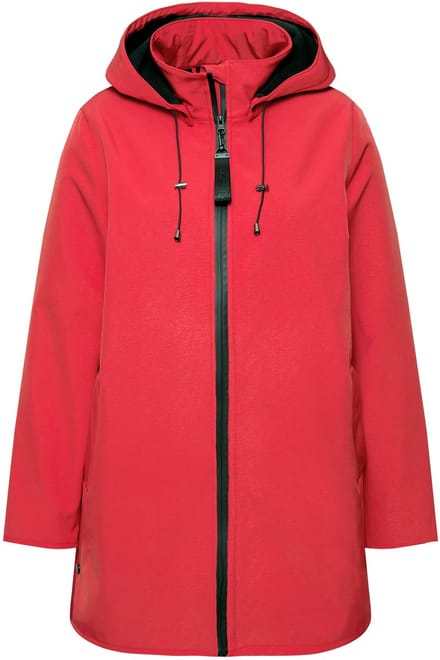 Ulla Popken - Dames - HYPRAR softshell jas fleece voering waterafstotend - Salsa - Maat 46+