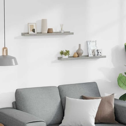 vidaXL - Wandschappen - 2 - st - 60x9x3 - cm - betongrijs