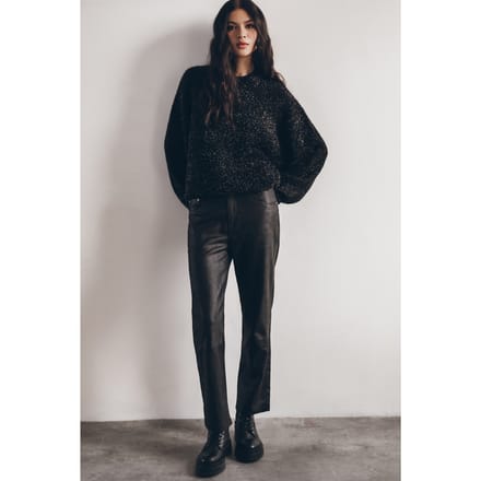 Mikuta The Black Sparkly Fluffy Knit Sweater Größe: M | Pullover Outlet | Damen | Schwarz
