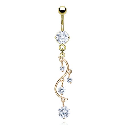Navelpiercing hart fijne hanger - goud wit - LMPiercings