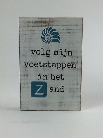 Tekstblok 10x15 2 cm dik Zand blue