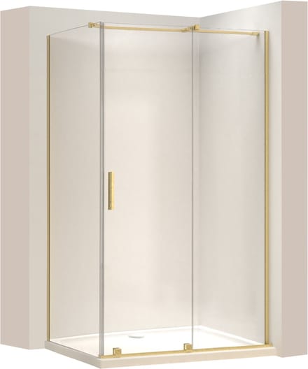 Rea Montana 140X80 Brush Gold - 200 cm - Douchecabine - Rechthoek - Geborsteld Goud