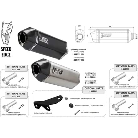 Universele motor demper linkerzijde Mivv Speed Edge