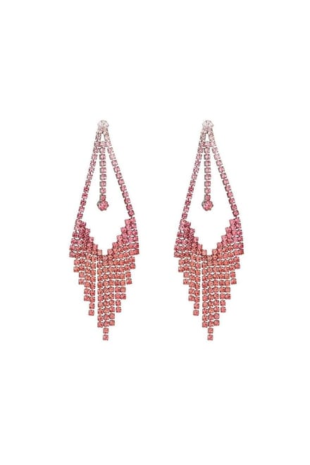 Strass oorbellen Roze