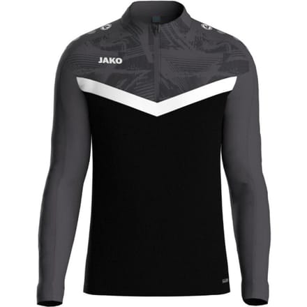 Jako Iconic Ziptop Kinderen - Zwart / Antraciet | Maat: 152