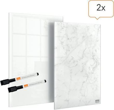 Nobo Mini Notitieborden Glas 230x152mm Pak van 2 stuks