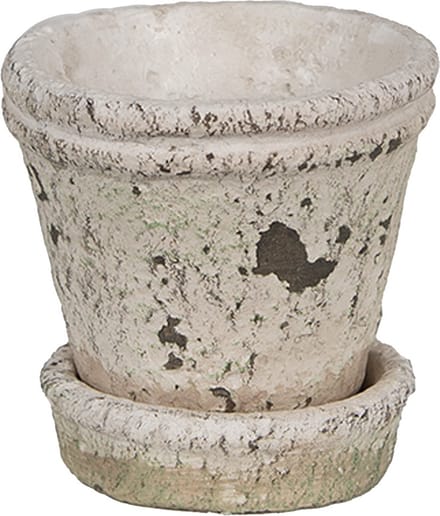 Bloempot voor Binnen – Beige – Rustieke Pot – Ø 9 cm – Steen