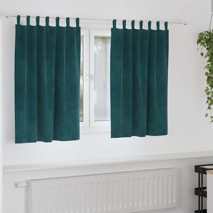 vidaXL - Gordijnen - 2 - st - Donkergroen - 140 - x - 140 - cm - fluweel