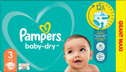 Pampers - Baby Dry - Maat 3 - Maxi Geant - 108 luiers