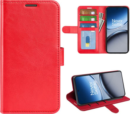 MobyDefend Hoesje - Geschikt voor OnePlus Nord 4 - Wallet Book Case (Sluiting Achterkant) - Rood