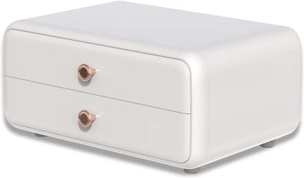 Draagbare Make-up Organizer met Stofdicht Deksel en 2 Lades - Wit