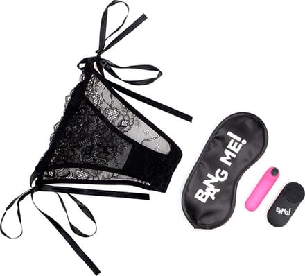XR Brands - Power Panty - Lace Panties, Bullet Vibrator and Blindfold