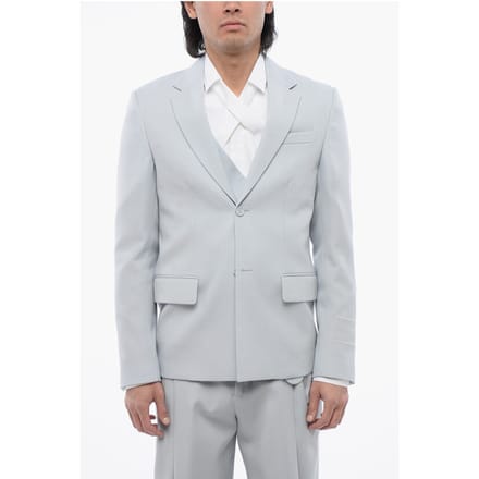 Relax Fit Blazer met klepzakken in lichtblauw