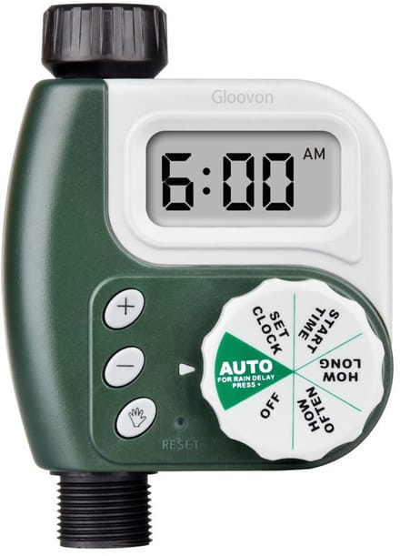 Gloovon® Besproeiingscomputer - Watertimer met LCD-display - Automatisch - Rain Delay - Metaal Aansluiting